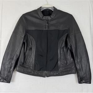 River Road Leather Motorcycle Jacket Large Womens Black Mesh